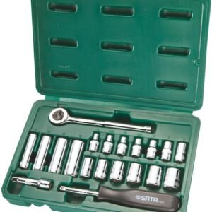 SATA, 20 Pc. 1/4" Drive 6 Point Metric Socket Set (4-14 mm)