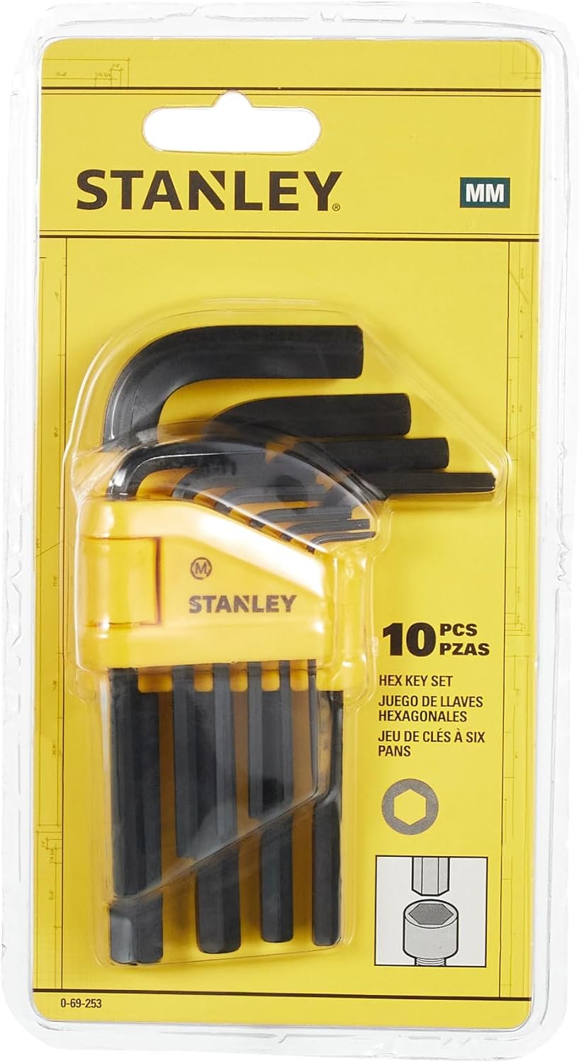 Stanley, 10 pieces Straight Male Elbow Hex Key Sets 1.5 - 2 - 2.5 - 3 4 - 5 - 5.5 - 6 - 8 - 10mm - Image 2