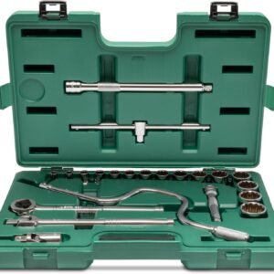 SATA, 22PC. 1/2"DRIVE 12 POINT SAE SOCKET SET 5/16” – 1 1/4"