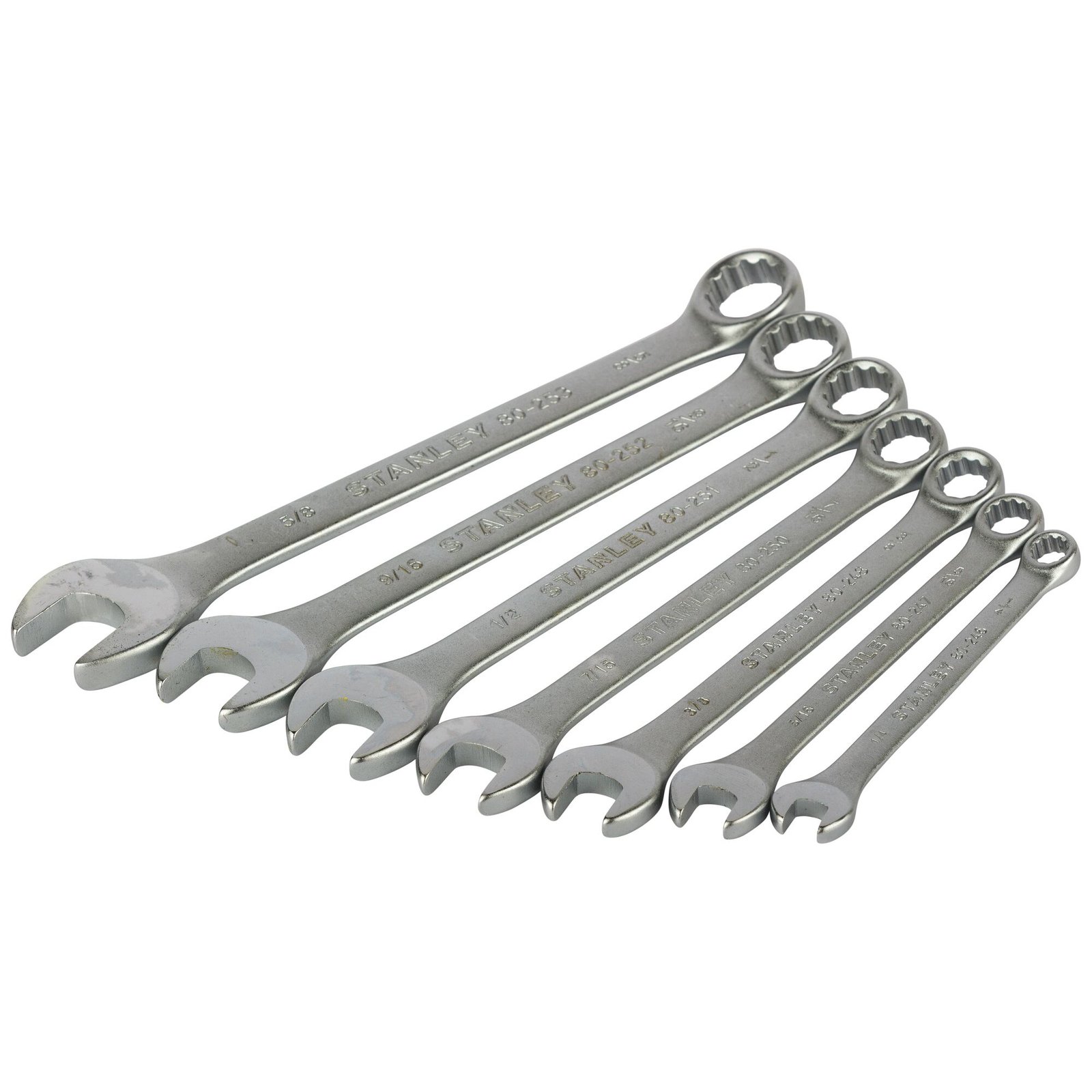 Stanley, 13Pc Comb Wrench St-Imperial (INCHES) 1/4", 5/16", 3/8", 7/16", 1/2", 9/16", 5/8", 11/16", 3/4", 13/16", 7/8", 15/16", 1" - Image 2
