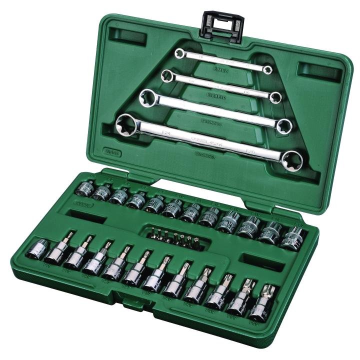 SATA, 35 Pc. 1/4” and 3/8” Drive E-Torx Socket and Wrench Set