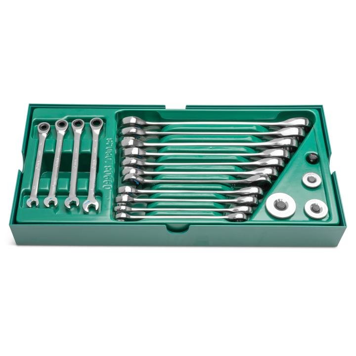 SATA,19 PCS COMBINATION DOUBLE RATCHETING WRENCH SET