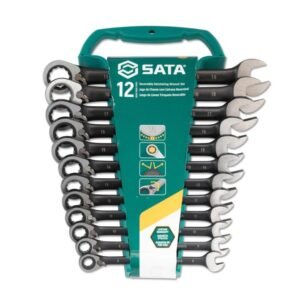 SATA, 12 Pc. Metric Reversible Ratcheting Wrench Set - Black Edition  (8 -  19MM)