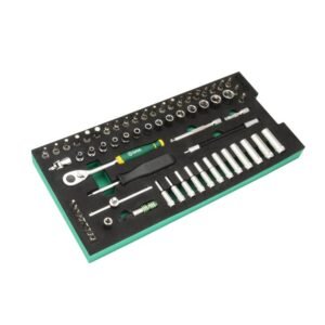 SATA, 66 PC. 1/4” DR 6 PT MET SOCKET TRAY SET