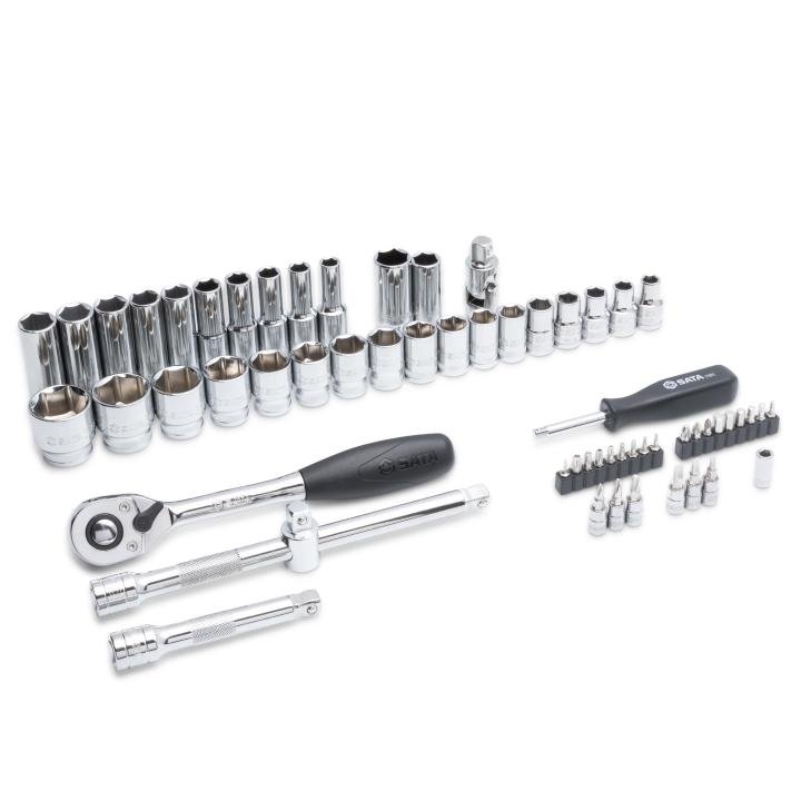 SATA, 60 Pc. 1/2” Drive 6 Point Metric Socket Set - Image 8