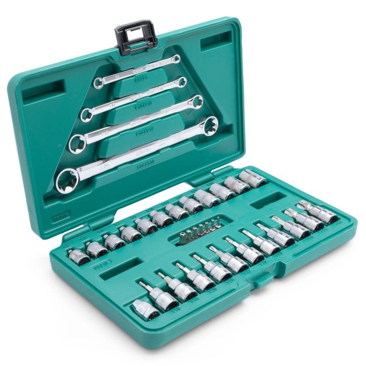 SATA, 35 Pc. 1/4” and 3/8” Drive E-Torx Socket and Wrench Set - Image 8