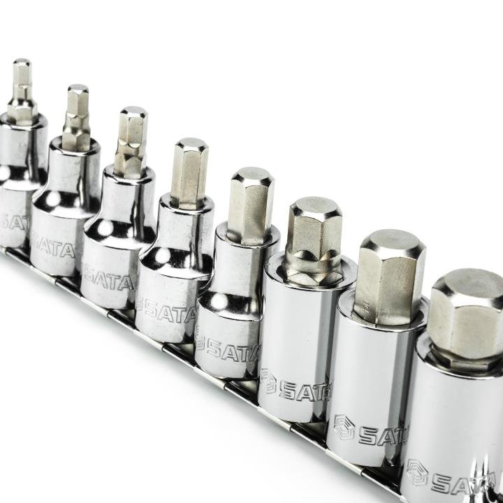 SATA, 9 Pc. 1/2" Drive Hex Bit Socket Set (4 - 17 mm) - Image 3