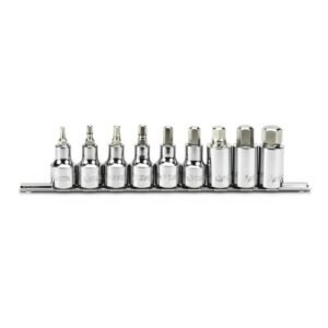 SATA, 9 Pc. 1/2" Drive Hex Bit Socket Set (4 - 17 mm)