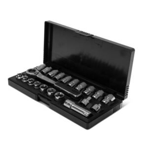SATA, 21 PC. 3/8” 6PT MET/SAE PA-THRU SKT SET