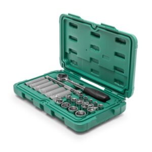 SATA, 22 PC. 3/8" DRIVE 6 POINT METRIC SOCKET SET 6-19mm