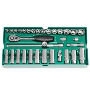 SATA, 33 PC. 3/8” DR 6 PT MET SOCKET TRAY SET
