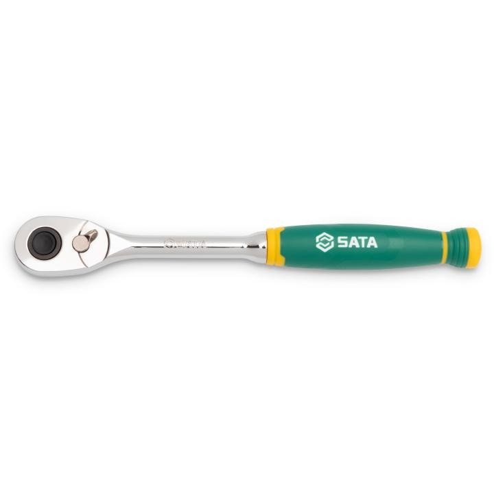 SATA, 1/4” Drive Quick-Release Teardrop Ratchet with Comfort Grip Handle (72 Teeth) - Image 5